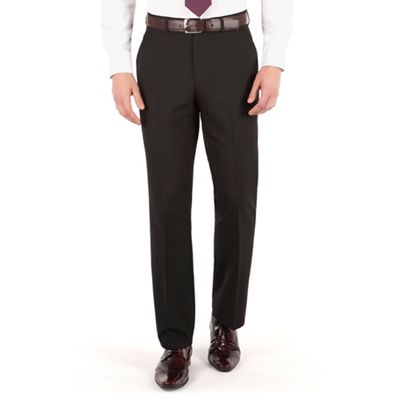 Thomas Nash Black plain weave regular fit trouser